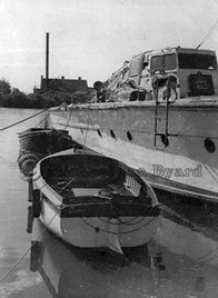 German Shepherd Dog Julie aboard Linnette c 1951
